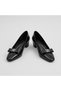 (Park Moda) Women's Low Heeled Shoes Black - 3