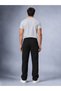 Men's Black 3-Strand Sweatpants Baggy Wide Leg Winter Cotton Combed Cotton with Fleece Inside - 6