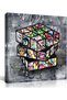 Street Art Graffiti Canvas Wall Art 14x14 inch – Abstract Pop Art Framed Print, Ready to Hang