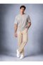 Men's Beige Parachute Fabric Pants Ultra Light Baggy Oversize Loose Fit - 2