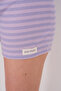 V-Neck Long Sleeve Heart Buttoned Striped Shorts Women's Pajama Jumpsuit Premium Viscose - 7