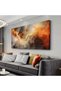 Abstract Orange Canvas Wall Art 60x120 cm – Large Gallery Wrapped Painting for Living Room