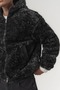 Fleece Fuzzy Patterned Zippered Plush Coat - 2