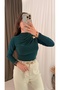 Sandy Blouse with Star Buckle on the Shoulder - Emerald Green - 2