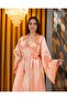 Special Design Elegant Rose Detailed 2-Piece Full Satin Long Dressing Gown Nightgown Set (Boxed)