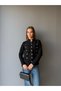Gold Button Detailed Stand Collar Embossed Pattern Soft Textured Knitwear Cardigan Aw26Hi0048