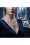 Silver Color Chain Blue Crystal Model Steel Necklace - 2