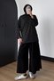 Women's Imported Lyocell Jersey Fabric Crew Neck Striped Tunic 383 Black - Premium - 4