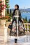 Atlas Fabric Full Buttoned Floral Dress (Belt Included)-White-2659
