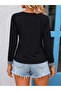Women's Long Sleeve Viscose Blouse with Zipper at the Neck - 3