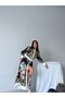 Atlas Fabric Full Buttoned Floral Dress (Belt Included)-White-2659 - 6