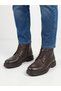 Men's Brown Genuine Leather Zippered Non-Slip Sole Casual Boots - 3