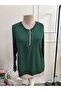 Women's Long Sleeve Viscose Blouse with Zipper at the Neck - 4