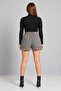 Women's Plaid Patterned Relaxed Fit Shorts - 3