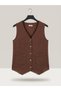 Cotton Muslin Buttoned V-Neck Tassel Vest with Dirty Stitching - 2