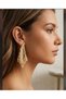 Abiye Gold Dangle Earrings and Single Stone Double Earrings 9 cm