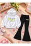 Girl's Hooded Sweatshirt Spanish Style Leggings Set Printed 3 Yarn Rastered Winter Set