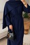 Women's Modal Cape Detailed Tie-Waist Hijab Dress - 2