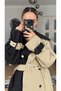 Double Color Belted Trench Coat - 2