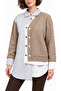 Knitwear Garnished Striped Shirt
