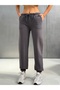 Women's 3 Threaded Fleece-Lined Elastic Waist Lace-Up Jogger Sweatpants - Anthracite - 2