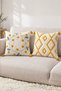 Geometric and Wreath Patterned Decorative Cushion Cover Set with Tassels and Hidden Zipper 42X42 cm - 4