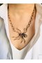 Large Copper Color Spider Chain Necklace - 2
