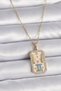 316L Steel Gold Color Chain Gemini Zodiac Sign Zircon Stone Women's Necklace Tj-Bko9468