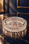 Set of 2 Crystal-Looking Cut Glass Ashtrays 14 cm – Decorative Round Ashtray - 2