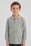 2-Piece Boys' Polo Collar School T-Shirt Set Long Sleeve 100% Cotton Fabric - 4