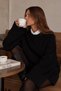 Oversize Soft Textured Women's Knitted Long Sweater Dress Tunic - 5