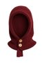 Women's Burgundy Buttoned Wool Knitted Balaclava Beanie Hooded Neck Collar Women's Hat - 8