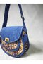 Bohemian Ethnic Patterned Blue Suede Women's Shoulder Bag - 4