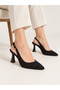 Women's Black Thin-Heeled Shoes - 2