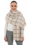 1 Piece Women's Soft Textured Winter Patterned Scarf Shoulder Shawl Beige Plaid Suitable for Large Sizes - 3