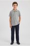 2-Piece Boys' Polo Collar 100% Cotton Fabric School T-Shirt Set Short Sleeve - 2