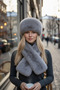 Women's Fur Scarf and Hat Set Russian Slavic Style Winter Plush Eskimo Set