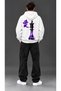 Purple Chess King Printed Oversize Hooded Sweatshirt - 3