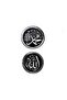 Embossed Round Allah and Hz. Special for Labelers. Muhammed (S.A.V) Black Carbon Sticker (8 cm Each) - 2