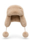 Women's Faux Fur Pompom Winter Pilot Hat with Earflaps - 4