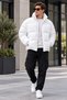 Men's Black Lined Slimfit Water and Windproof Stand Collar Puffer Jacket