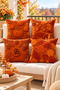 Autumn Themed 3D Look Orange Decorative Pillowcase 43X43 cm – (Double Sided)