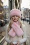 Women's Winter Vegan Fur Plush Hat and Scarf Set