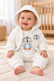 Baby Boy Cardigan Patterned 3-Piece Set Top and Bottom Set Cotton Seasonal - 2