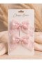 Cream Lace Detailed 2-Piece Side Clip Bowknot Hairpin - Girls' Hair Accessory