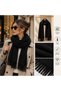 Women's Tasseled Soft Textured Winter Scarf Long Shawl Scarf - Black - 2