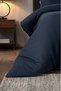Signature Cotton Satin Double Duvet Cover Set - Dark Blue - 4