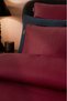 Signature Cotton Satin Double Duvet Cover Set - Burgundy - 4