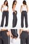 3-Thread Side Piping, Adjustable Cuffs, Baggy Winter Women's Sweatpants with Internal Ribbing, Smoked Gray Brown Black Stone