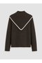 Alita City Lcw Modest Brown Knitwear Plain Baby Collar Women's Sweater - 2